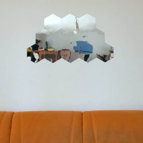 Šestkotne zrcalne stenske nalepke (6 kosov) photo review